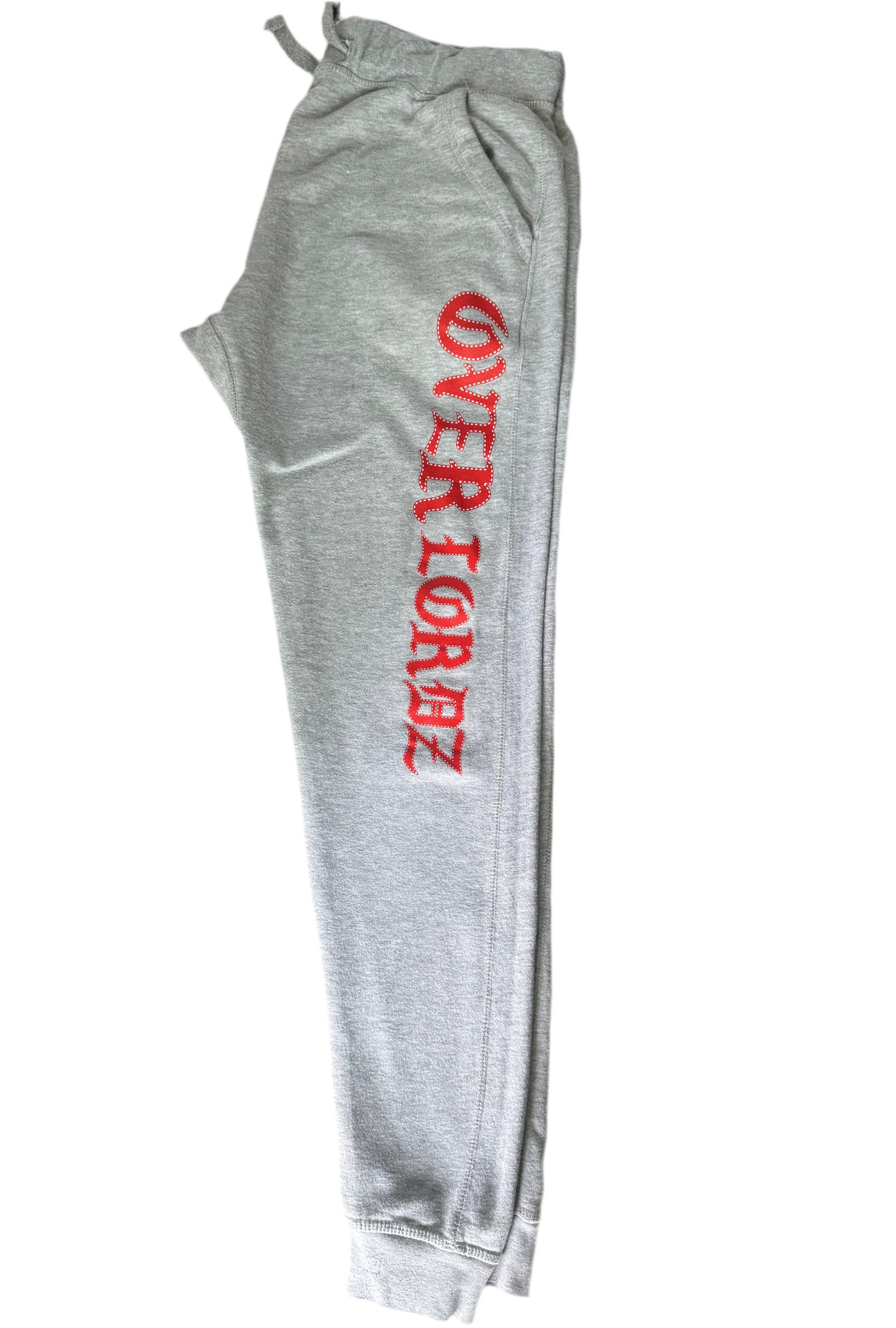 OVERLORDZ OLDE ENGLISH JOGGERS GREY WITH RED