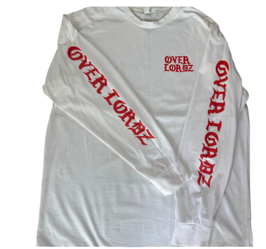 OLDE ENGLISH OVERLORDZ TEE WHITE WITH RED